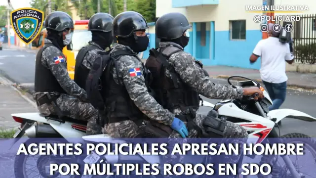 Agentes policiales apresan hombre por múltiples robos en SDO