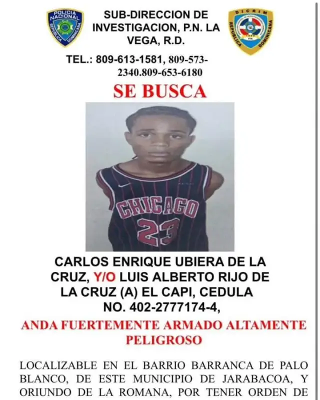 Autoridades buscan a hombre acusado de disparar a su pareja menor de edad en Jarabacoa